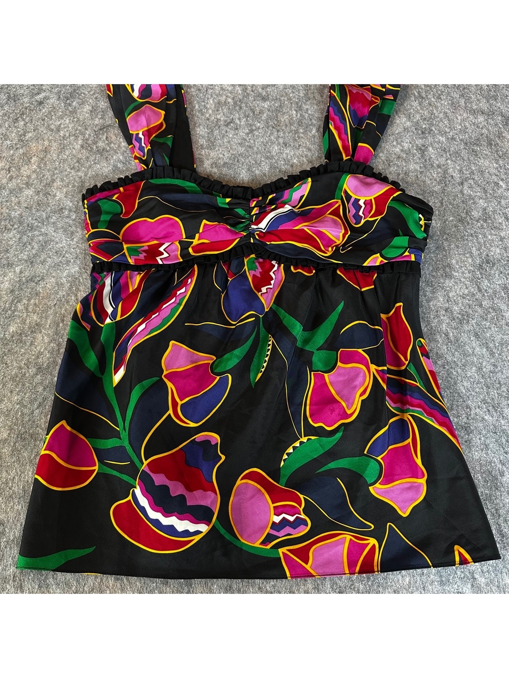 Marc Jacobs Floral 100% Silk Tank Top Colorful Print Size 2